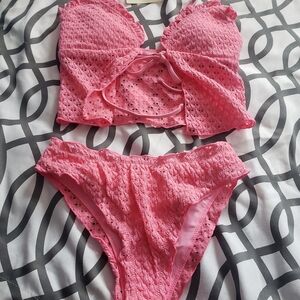 Pink Lace Bikini Set